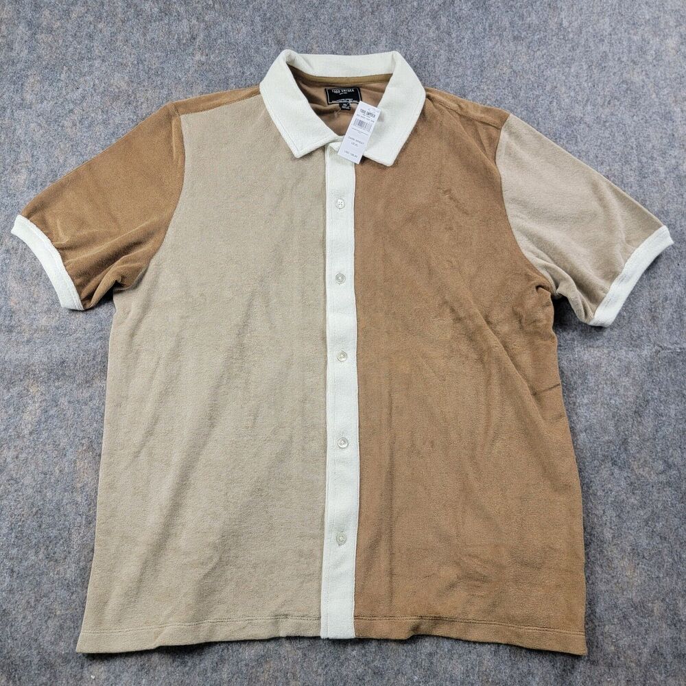 Todd Snyder Terry Cabana Polo Sweater Dark Wheat Brown size XL NWT $198 **FLAW**